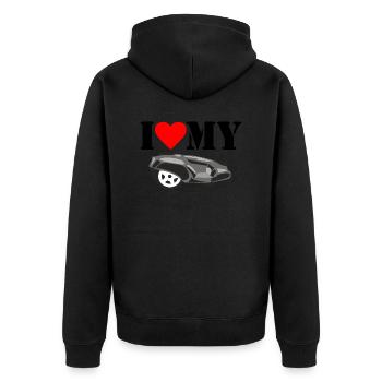 J'aime mon robi - Veste à capuche bio Premium Unisexe - noir - Dos - Nico (187cm)