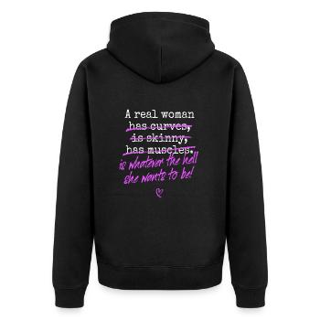 A Real Woman Is Whatever She Wants To Be Feminist - Veste à capuche bio Premium Unisexe - noir - Dos - Nico (187cm)
