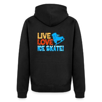 Thé de patinage rétro vintage Live Love Ice Skate - Veste à capuche bio Premium Unisexe - noir - Dos - Nico (187cm)