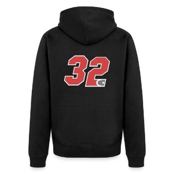 Isparta - Unisex Premium Bio Zip Hoodie - Schwarz - Hinten - Nico (187cm)