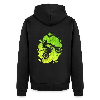 Motocross Enduro Dirtbike Motorcycle Moto-Cross - Unisex Premium Organic Zip Hoodie - black - Back - Nico (187cm)