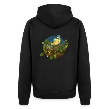 Colorful bird - Unisex Premium Organic Zip Hoodie - black - Back - Nico (187cm)