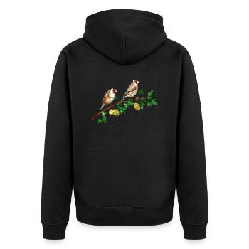 Colorful birds - Unisex Premium Organic Zip Hoodie - black - Back - Nico (187cm)