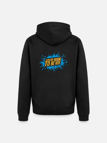 I closed my book - Unisex Premium Organic Zip Hoodie - black