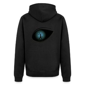 Alien fever - Unisex Premium Bio Zip Hoodie - Schwarz - Hinten - Nico (187cm)