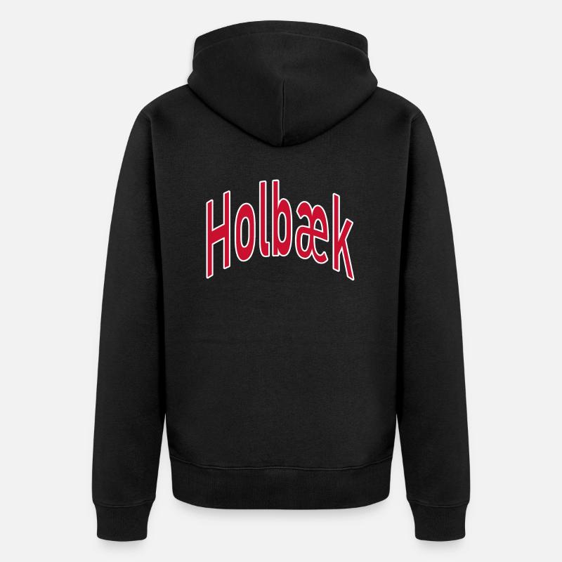 Holbæk - Unisex Premium Bio Zip Hoodie - Schwarz