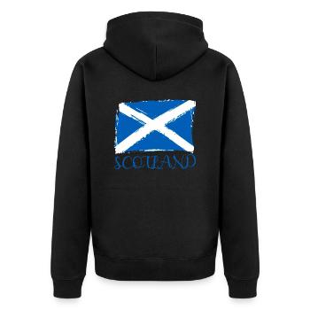 Scotland - Unisex Premium Organic Zip Hoodie - black - Back - Nico (187cm)