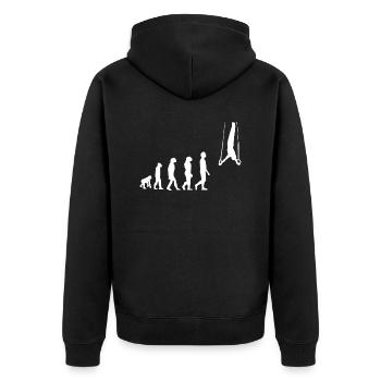 Evolution gymnastics rings - Unisex Premium Organic Zip Hoodie - black - Back - Nico (187cm)