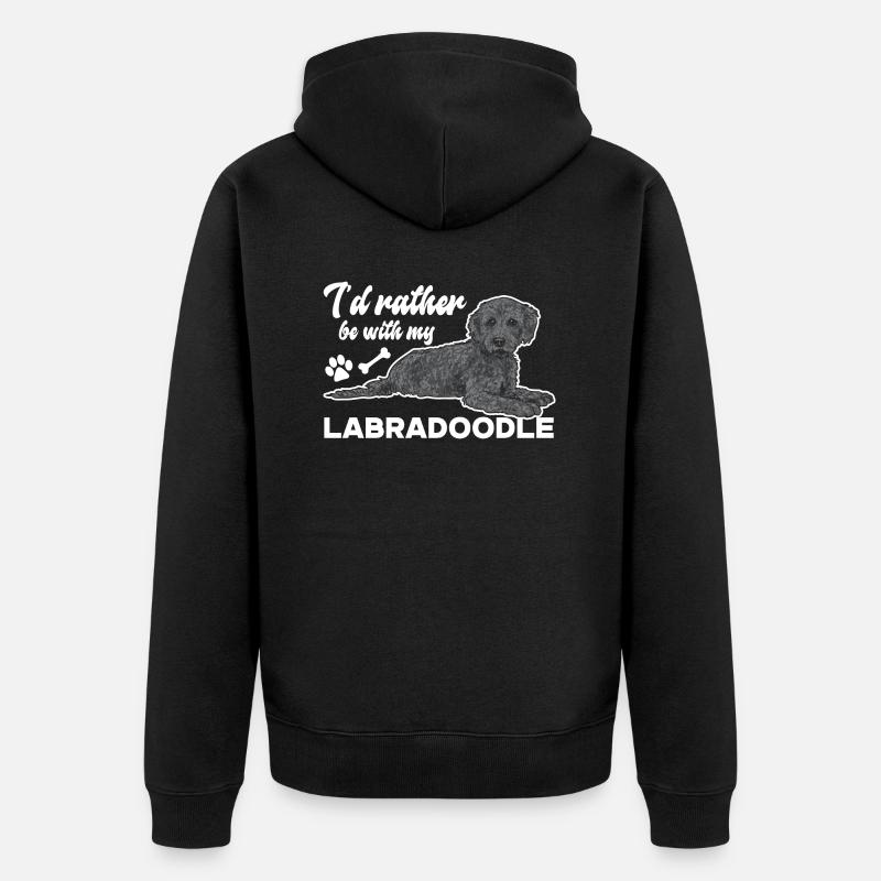 Labradoodle Hund - Unisex Premium Bio Zip Hoodie - Schwarz