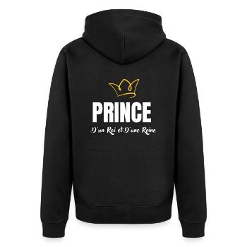 prince d'un roi et d'une reine - Veste à capuche bio Premium Unisexe - noir - Dos - Nico (187cm)