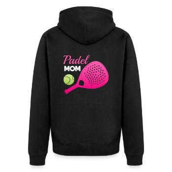 Padel Paddel Schläger Tennis Sport I Geschenk - Unisex Premium Bio Zip Hoodie - Schwarz - Hinten - Nico (187cm)