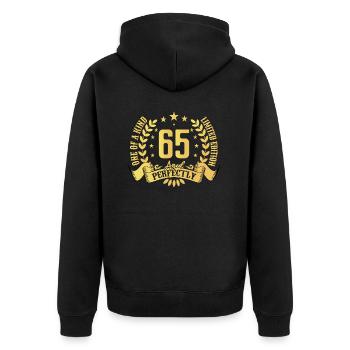 65 ans cadeau d’anniversaire 65 ans - Veste à capuche bio Premium Unisexe - noir - Dos - Nico (187cm)