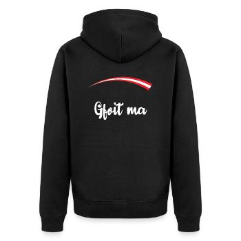 Lustiger Spruch Witzig Humor Geschenkidee - Unisex Premium Bio Zip Hoodie - Schwarz - Hinten - Nico (187cm)