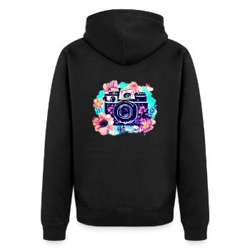 Fotograf Fotografieren Kamera lustig Fotografen - Unisex Premium Bio Zip Hoodie - Schwarz - Hinten - Nico (187cm)