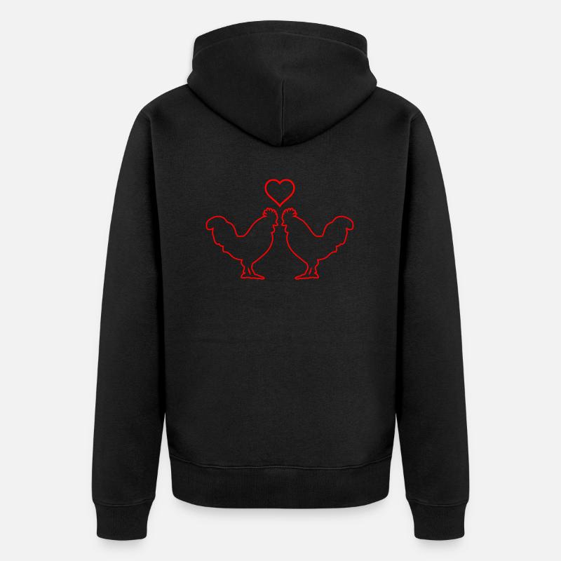Amour de coq 2 - Veste à capuche bio Premium Unisexe - noir