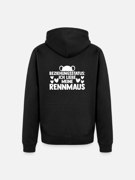 Maus Mäuse Rennmaus - Unisex Premium Bio Zip Hoodie - Schwarz