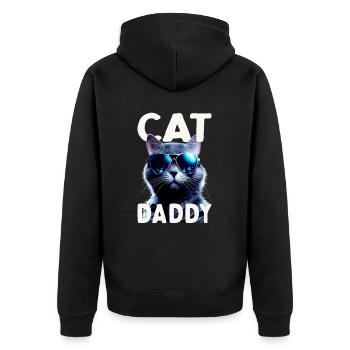 Cat Daddy Cats Père Chat Papa Papa Fête des pères Chat - Veste à capuche bio Premium Unisexe - noir - Dos - Nico (187cm)