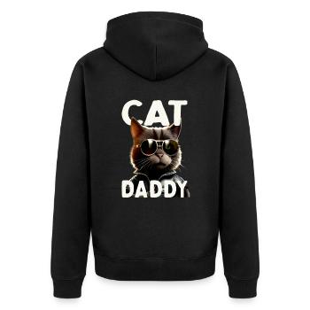 Cat Daddy Cats Père Chat Papa Papa Fête des pères Chat - Veste à capuche bio Premium Unisexe - noir - Dos - Nico (187cm)