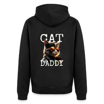 Cat Daddy Cats Père Chat Papa Papa Fête des pères Chat - Veste à capuche bio Premium Unisexe - noir - Dos - Nico (187cm)