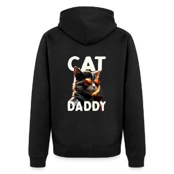 Cat Daddy Cats Père Chat Papa Papa Fête des pères Chat - Veste à capuche bio Premium Unisexe - noir - Dos - Nico (187cm)