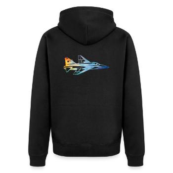 Fighter aircraft - Unisex Premium Organic Zip Hoodie - black - Back - Nico (187cm)
