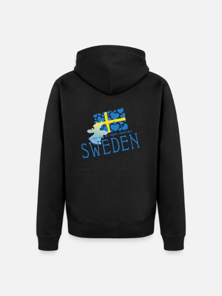 Schweden Sverige Sweden - Unisex Premium Organic Zip Hoodie - black