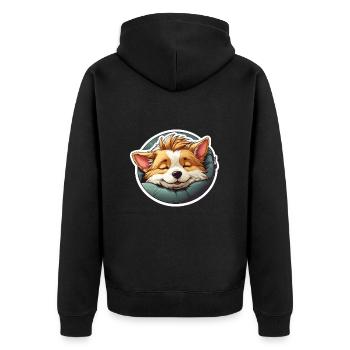Corgi endormi mignon - Veste à capuche bio Premium Unisexe - noir - Dos - Nico (187cm)