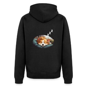 Corgi ZZZ - Veste à capuche bio Premium Unisexe - noir - Dos - Nico (187cm)