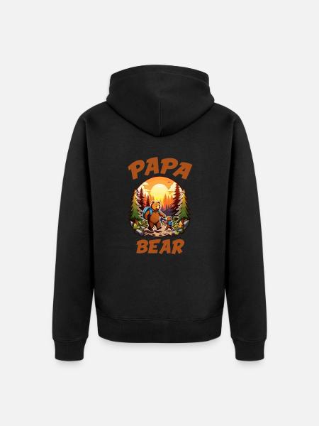 Papa Bear - Unisex Premium Bio Zip Hoodie - Schwarz