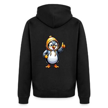 Le pingouin lève le pouce - Veste à capuche bio Premium Unisexe - noir - Dos - Nico (187cm)
