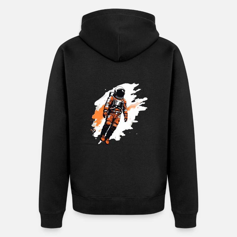 Astronaute flottant - Veste à capuche bio Premium Unisexe - noir