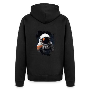 Astronaut in space with helmet - Unisex Premium Organic Zip Hoodie - black - Back - Nico (187cm)