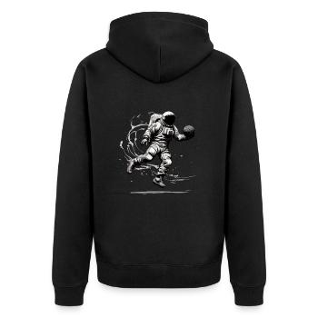Astronaute avec ballon de basket - Veste à capuche bio Premium Unisexe - noir - Dos - Nico (187cm)