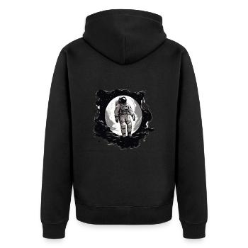 Astronaute devant la lune - Veste à capuche bio Premium Unisexe - noir - Dos - Nico (187cm)