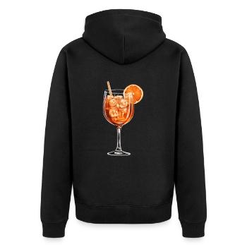 Spritz Cocktail mit Orange - Unisex Premium Bio Zip Hoodie - Schwarz - Hinten - Nico (187cm)