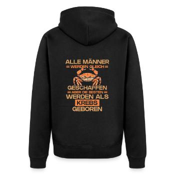Sternzeichen Krebs - Unisex Premium Bio Zip Hoodie - Schwarz - Hinten - Nico (187cm)