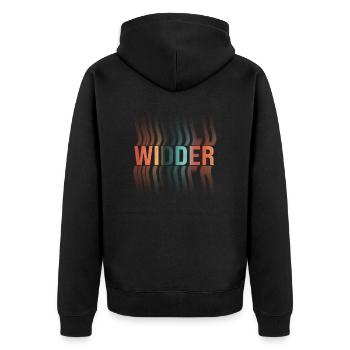 Widder Sternzeichen - Unisex Premium Bio Zip Hoodie - Schwarz - Hinten - Nico (187cm)