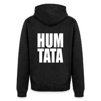Humtata Spielmannszug Blaskapelle Big Band Tätära - Unisex Premium Bio Zip Hoodie - Schwarz - Hinten - Nico (187cm)