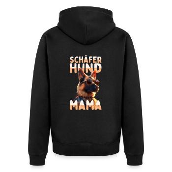 German Shepherd Mom Mistress Mother's Day Shepherd Dogs - Unisex Premium Organic Zip Hoodie - black - Back - Nico (187cm)