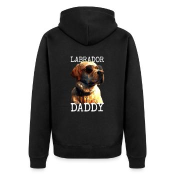 Labrador Daddy Dad Father's Day Labrador Retriever - Unisex Premium Organic Zip Hoodie - black - Back - Nico (187cm)