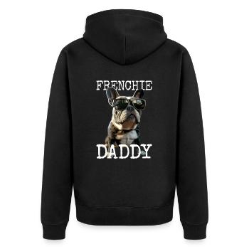 Frenchie Daddy Papa Fête des Pères Dogue Allemand - Veste à capuche bio Premium Unisexe - noir - Dos - Nico (187cm)