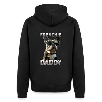 Frenchie Daddy Papa Fête des Pères Dogue Allemand - Veste à capuche bio Premium Unisexe - noir - Dos - Nico (187cm)