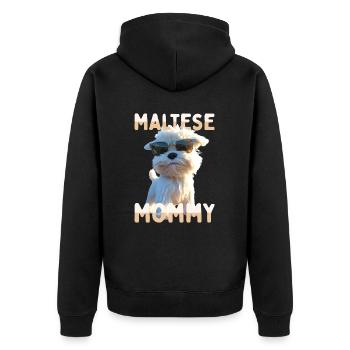 Maltais Maman Maman Fête des mères Maman Mignon Maltais - Veste à capuche bio Premium Unisexe - noir - Dos - Nico (187cm)