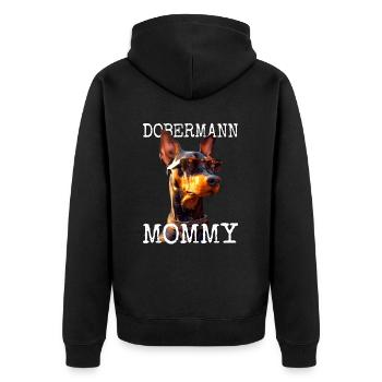 Doberman Maman Maman Mère Fête des Mères Maman Doberman - Veste à capuche bio Premium Unisexe - noir - Dos - Nico (187cm)