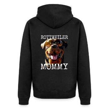Rottweiler Mommy Mama Mutter Muttertag Mom Hunde - Unisex Premium Bio Zip Hoodie - Schwarz - Hinten - Nico (187cm)
