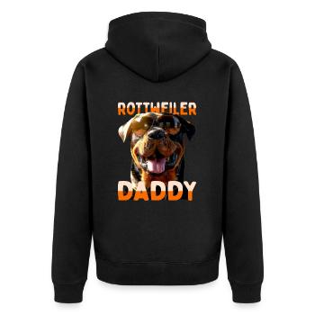 Rottweiler Daddy Papa Vater Vatertag Dad Hunde - Unisex Premium Bio Zip Hoodie - Schwarz - Hinten - Nico (187cm)