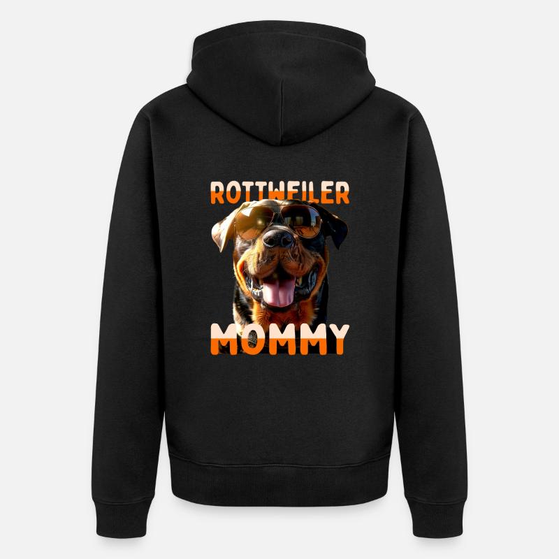 Rottweiler Maman Maman Chiens - Veste à capuche bio Premium Unisexe - noir