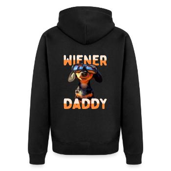 Viennese Daddy Dachshund Dad Dachshund Dad Father's Day - Unisex Premium Organic Zip Hoodie - black - Back - Nico (187cm)
