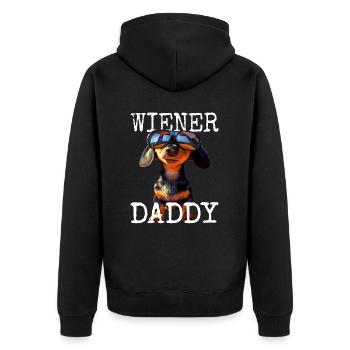 Viennese Daddy Dachshund Dad Dachshund Dad Father's Day - Unisex Premium Organic Zip Hoodie - black - Back - Nico (187cm)