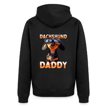 Dachshund Daddy Dachshund Dad Viennese Dad Father's Day - Unisex Premium Organic Zip Hoodie - black - Back - Nico (187cm)
